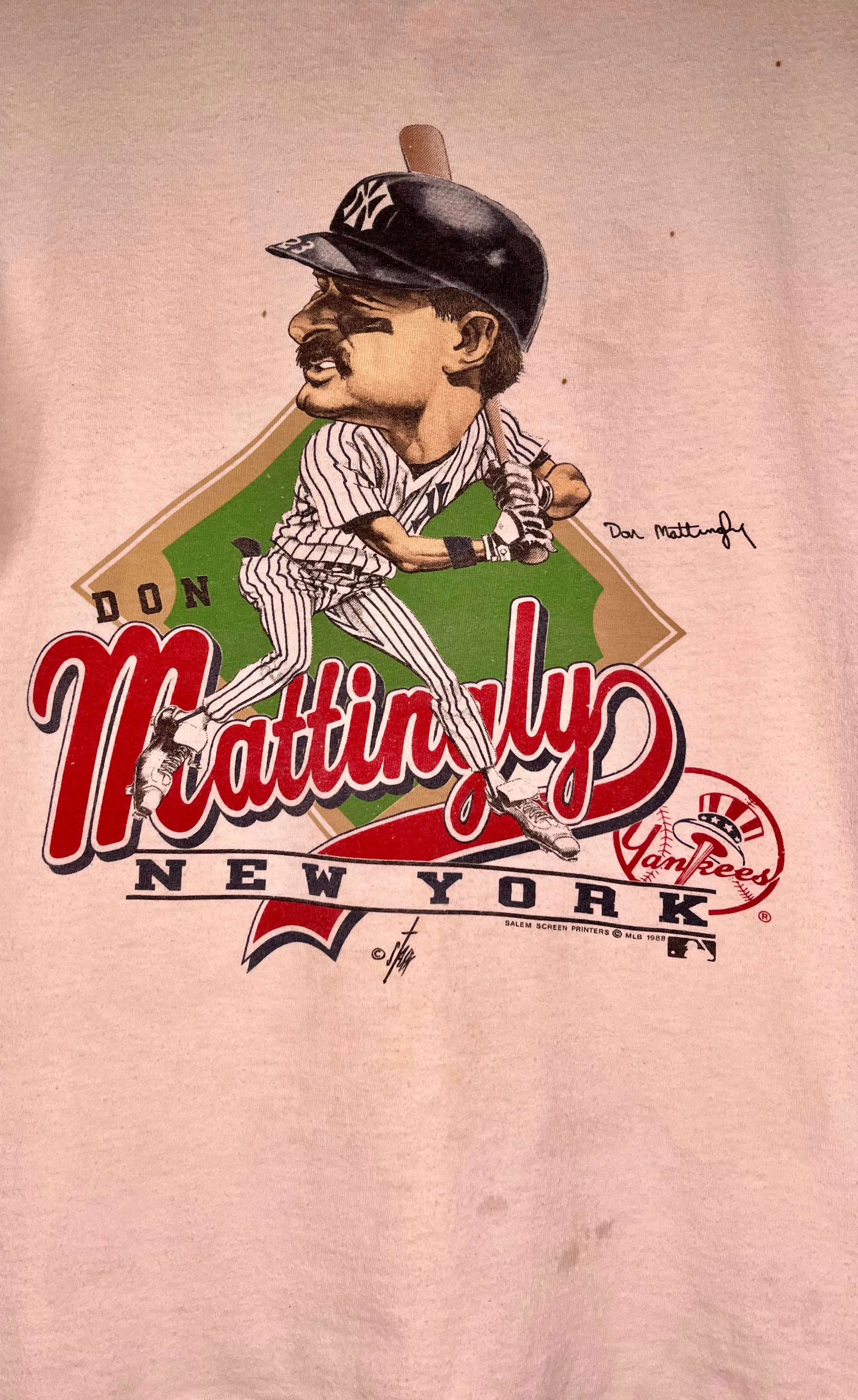 1988 Don Mattingly New York Yankees T-Shirt: M/L