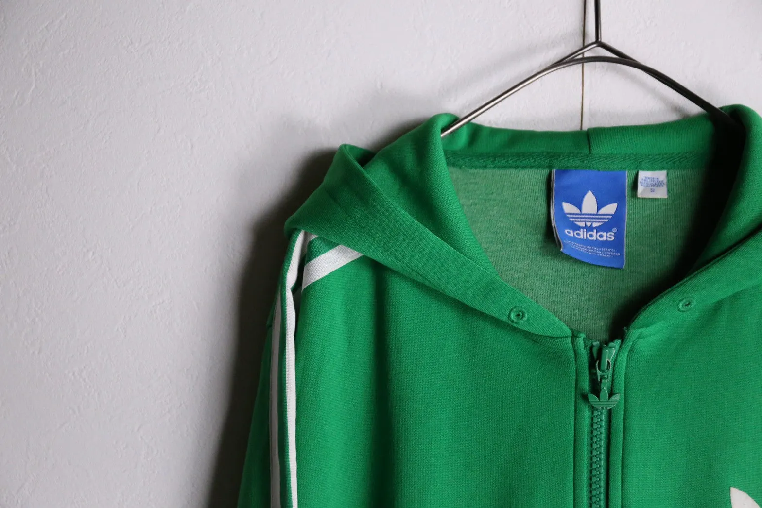 “adidas”greencolor hoodie track jacket