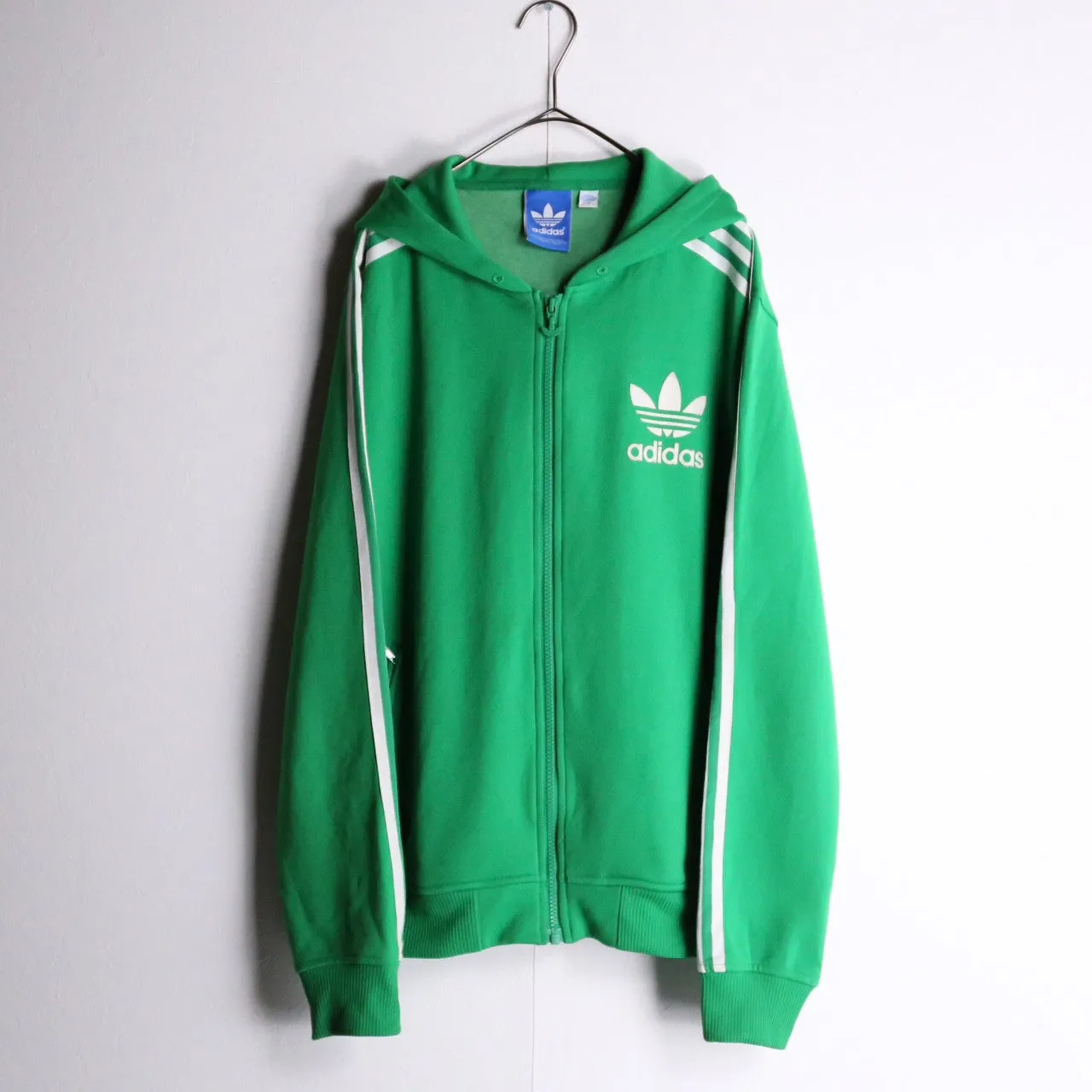 “adidas”greencolor hoodie track jacket