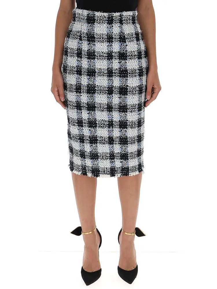 Alexander McQueen Checked Pencil Skirt