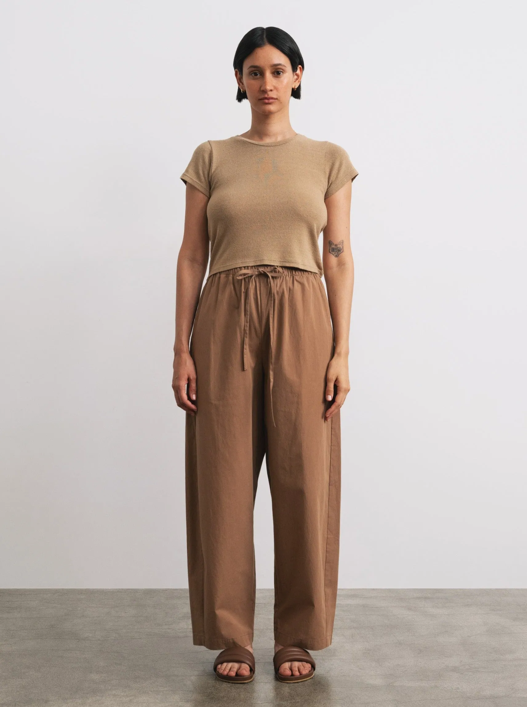 All Day Pant, Organic Cotton Poplin, Almond