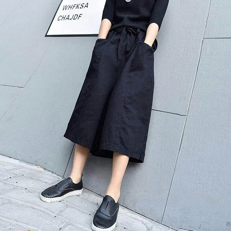 Ankle-Length Culottes With Tie