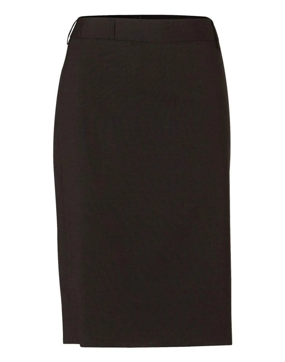 BENCHMARK Women's Wool Blend Stretch Mid Length Lined Pencil Skirt M9470