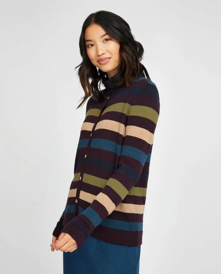 Bordeaux Multi Stripe Cardigan