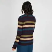 Bordeaux Multi Stripe Cardigan