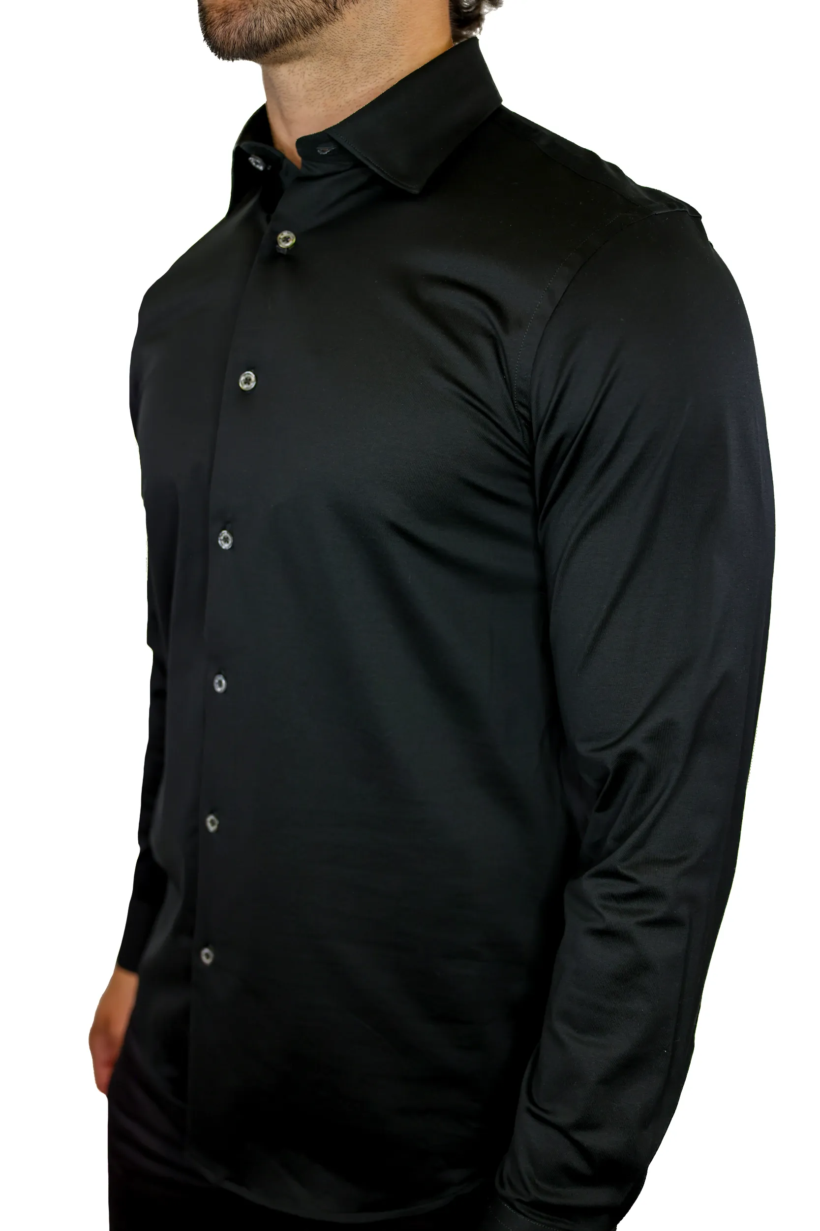 Bugatchi OoohCotton Stretch Shirt Black