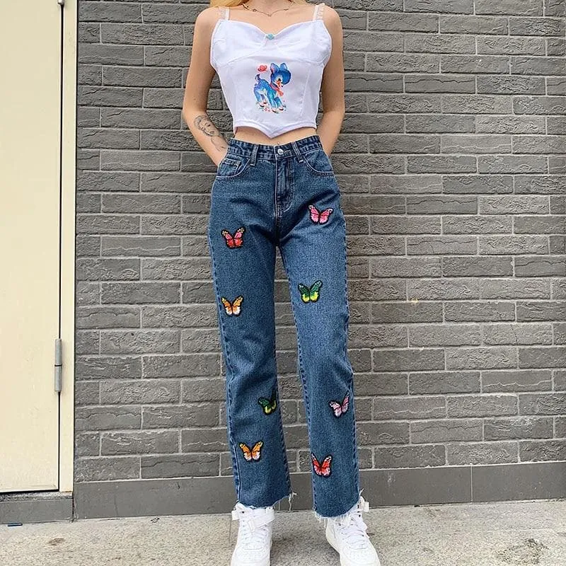 Butterfly Print Jeans