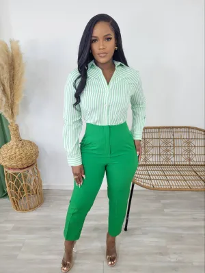 Cimo High Waist Pants (Green)