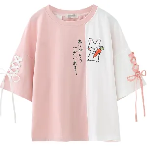 College Style Rabbit Kawaii T Shirt