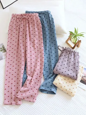 Cotton Hearts Printed Long Pajama Pants