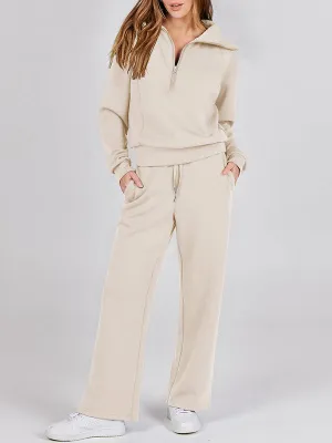 Cozy Quarter-Zip Pollover Set