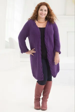 Curvy Girl® Cabled Cardigan (Knit)