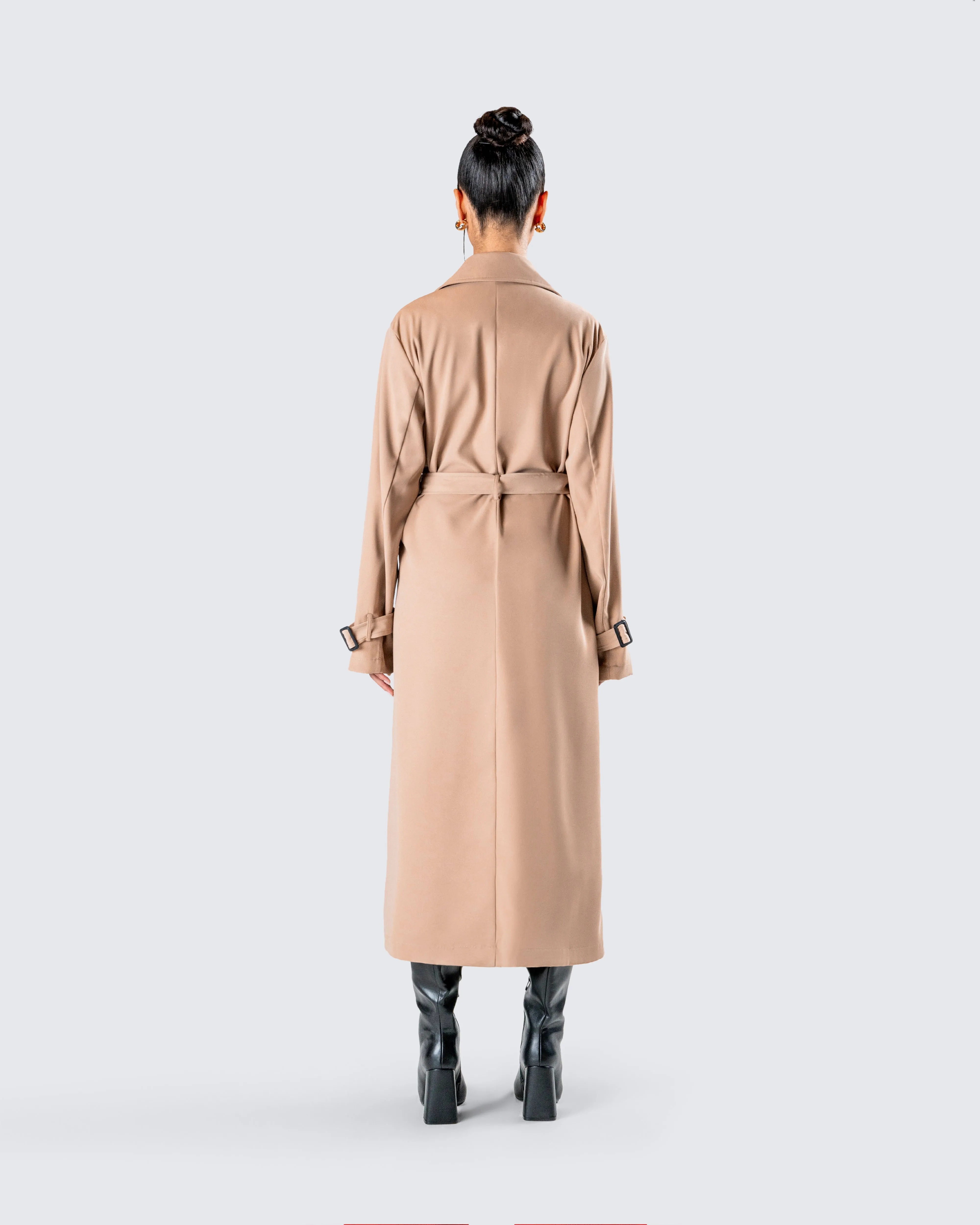 Doutzen Tan Twill Trench Coat