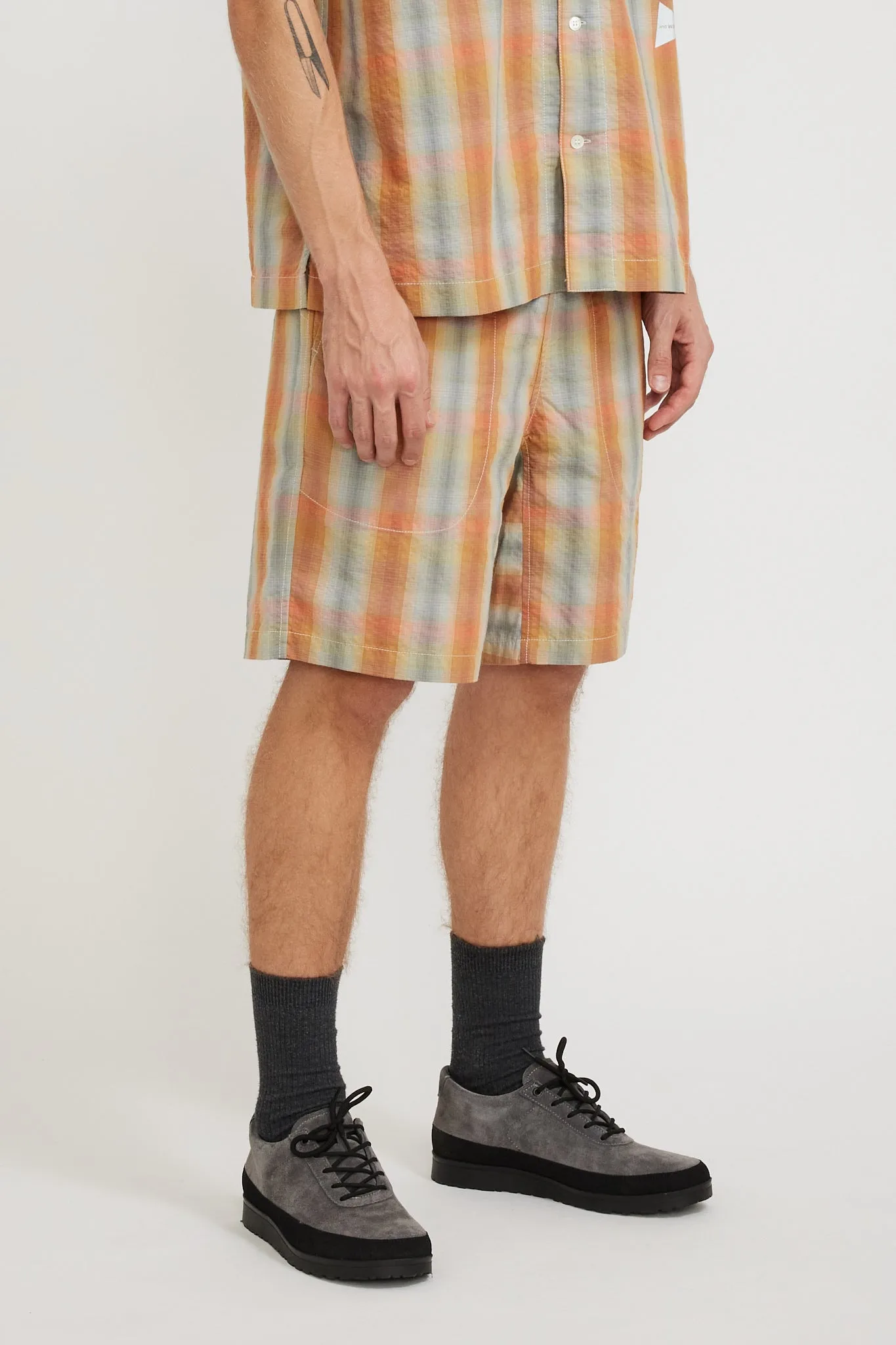 Dry Check Short Pants Orange