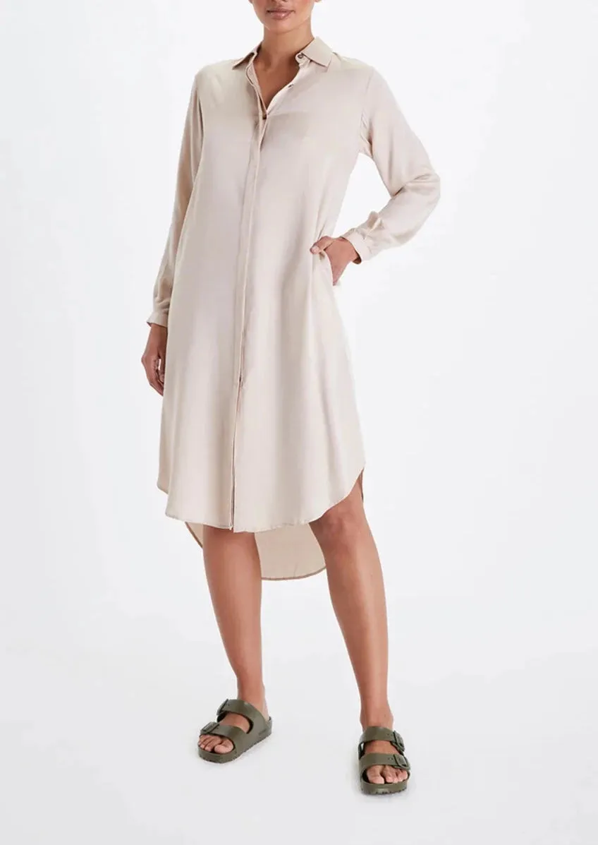 Essential Shirt Dress - Champagne