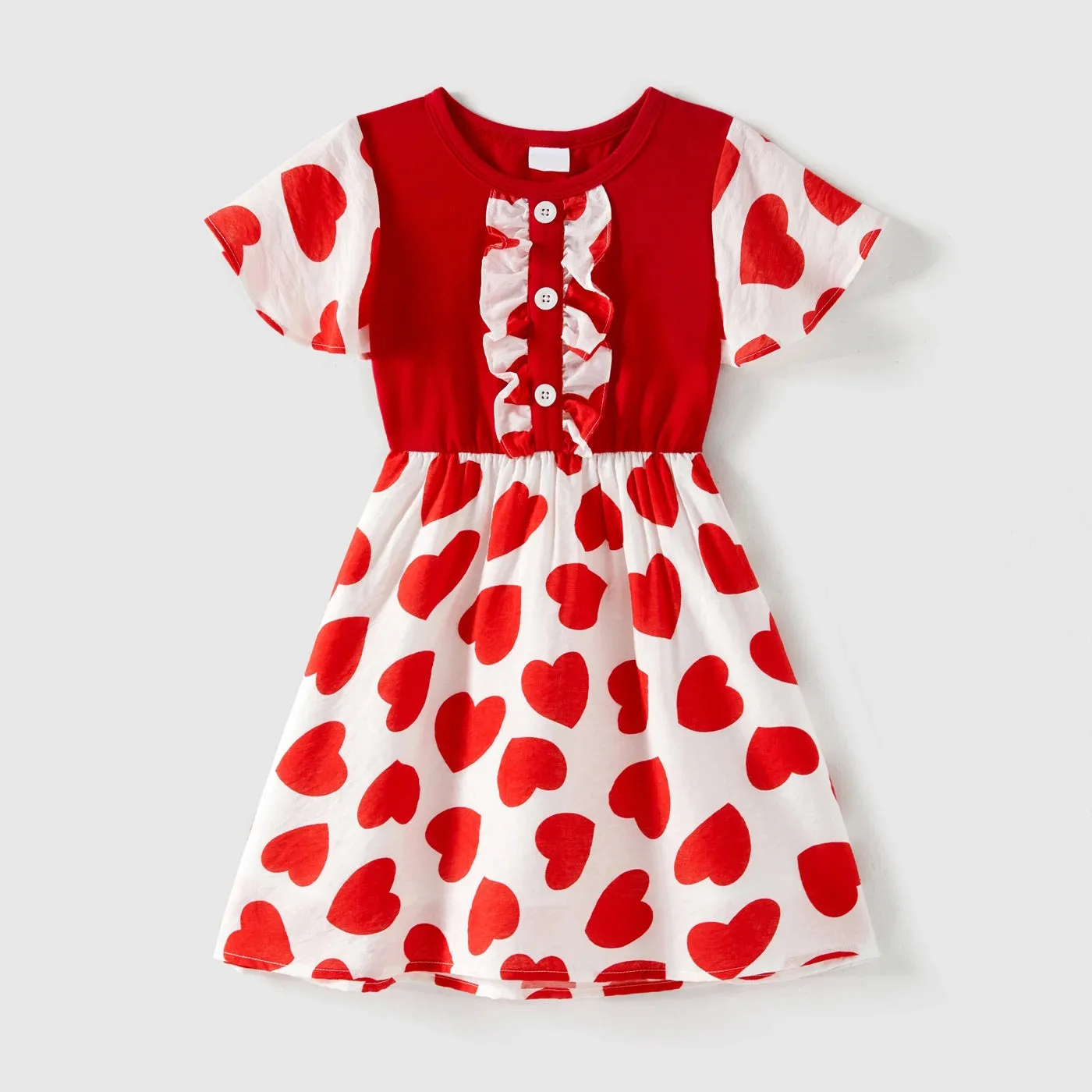 Family Matching Dress Allover Heart Print Dresses