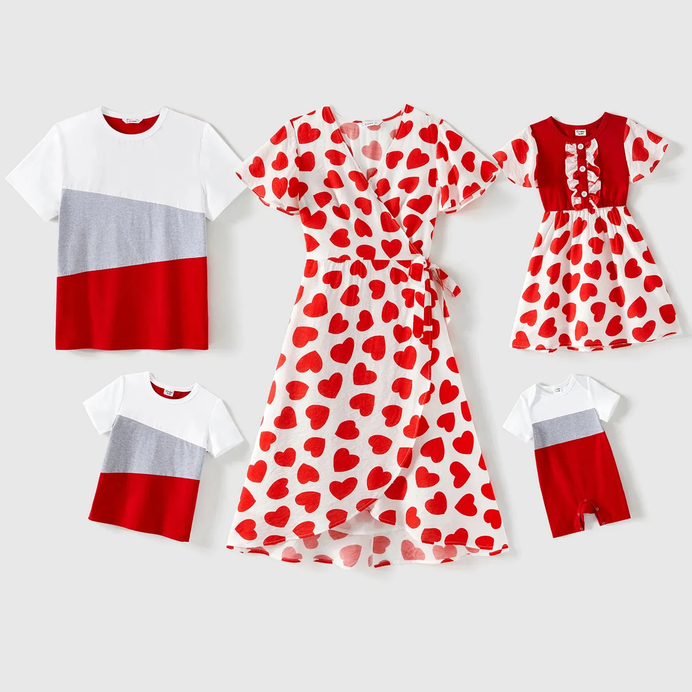 Family Matching Dress Allover Heart Print Dresses