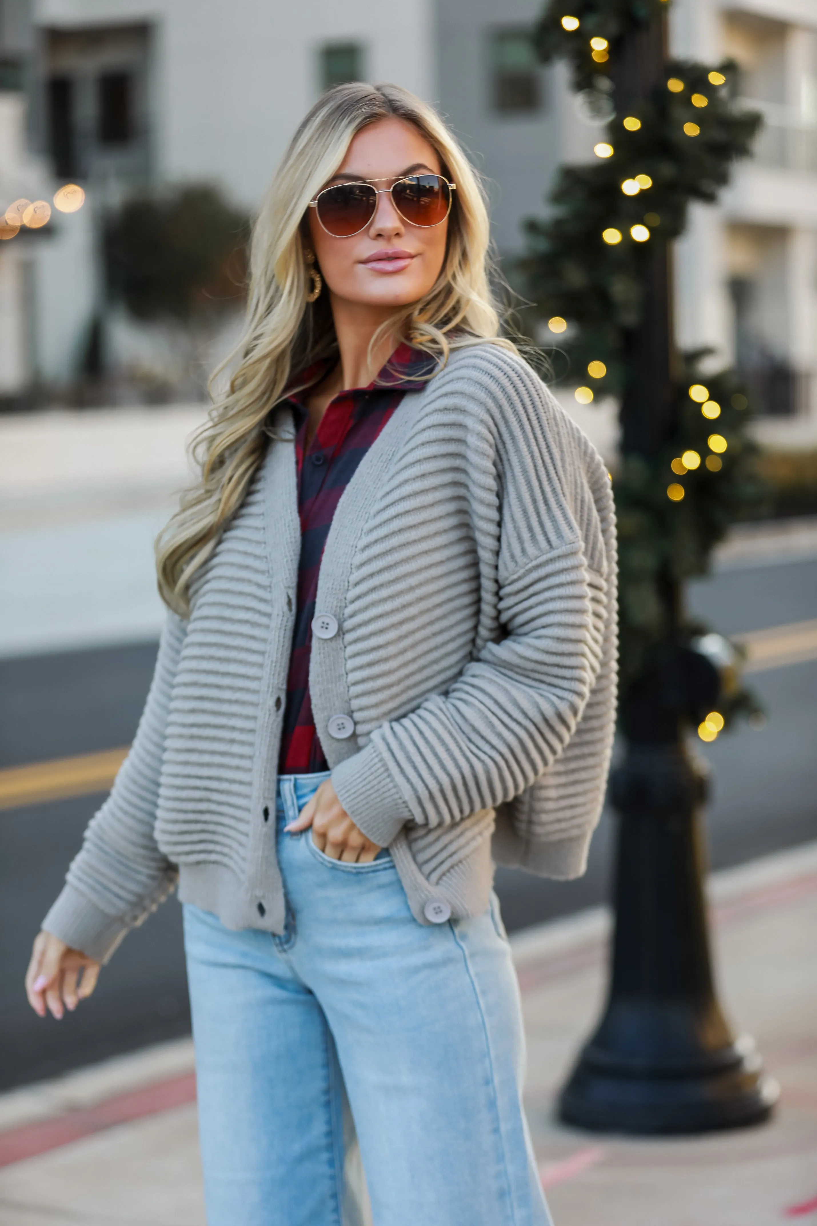 FINAL SALE - Positively Plush Grey Sweater Cardigan