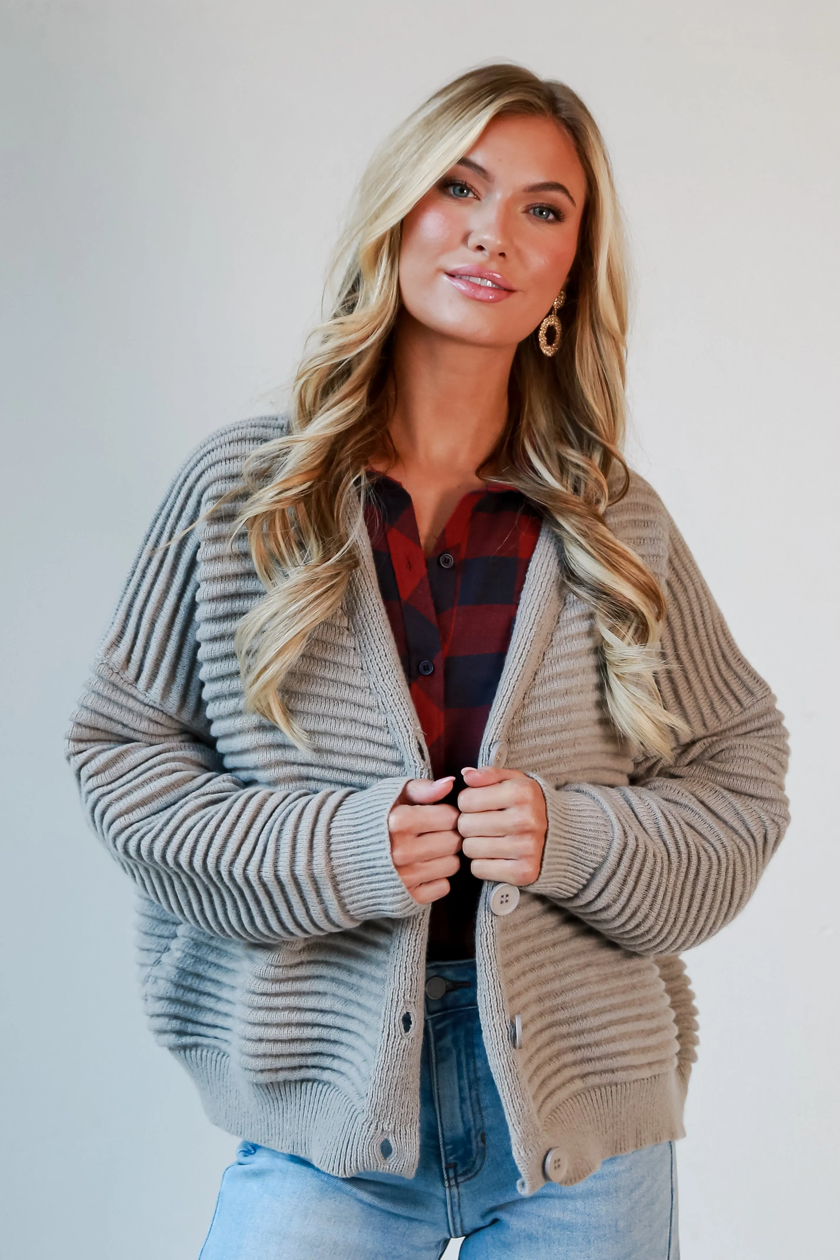 FINAL SALE - Positively Plush Grey Sweater Cardigan