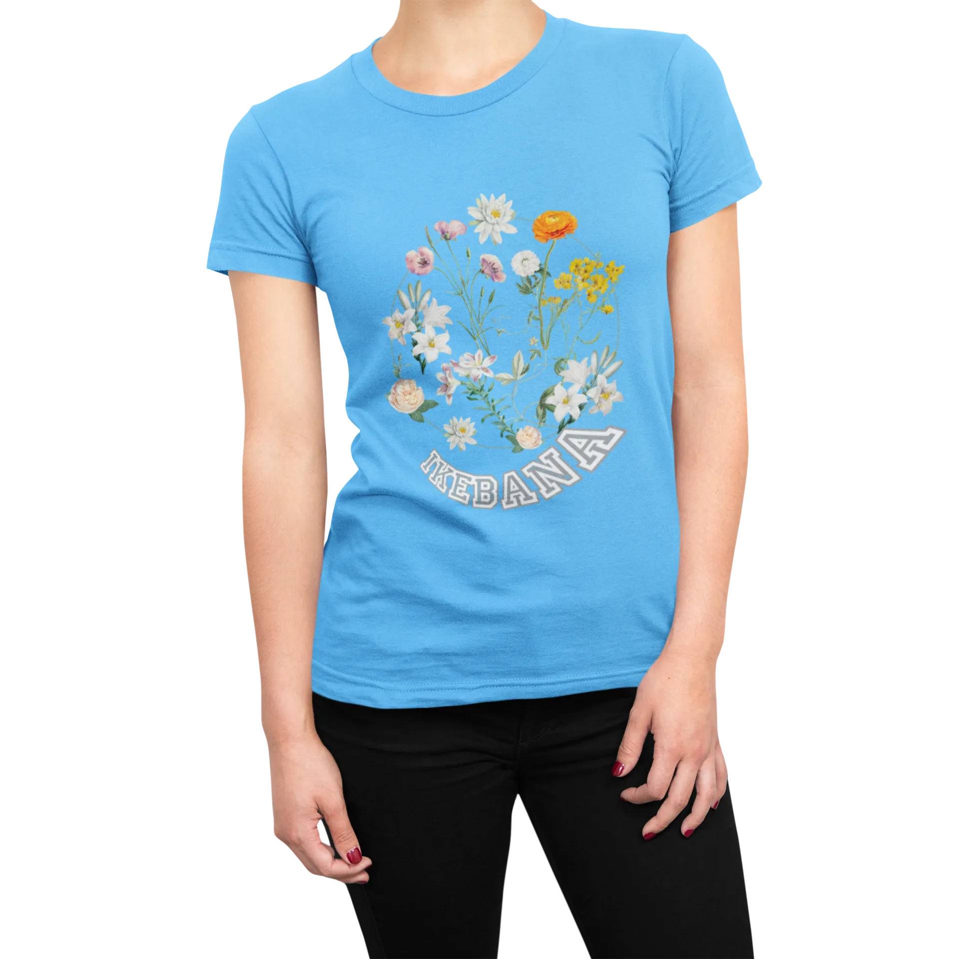 Floral Design T Shirt for Women D71