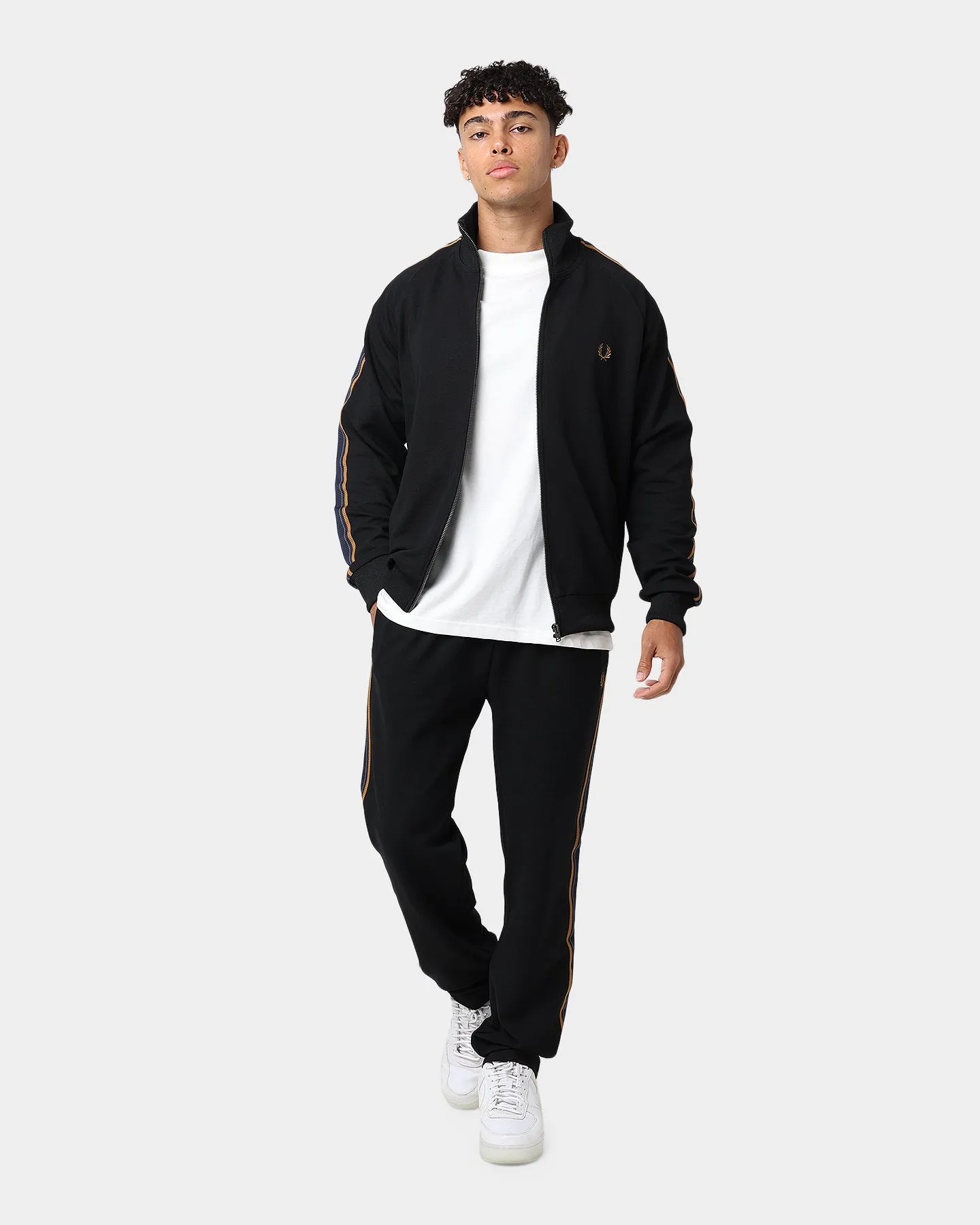 Fred Perry Medal Tape Track Jacket Black