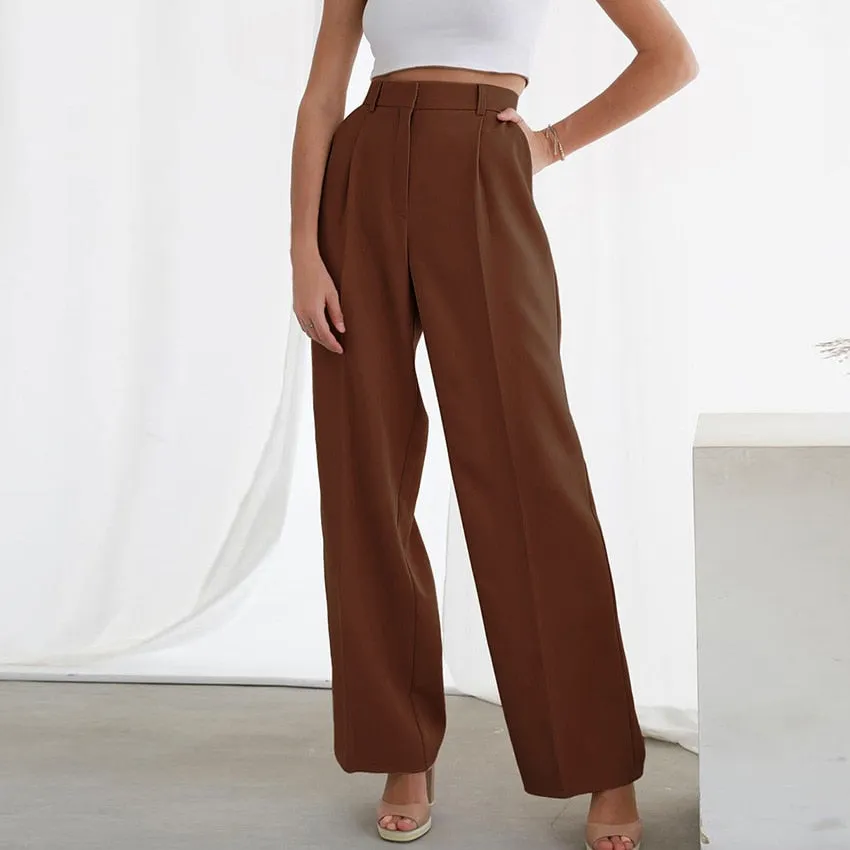 Green High Waist Wide Leg Pants