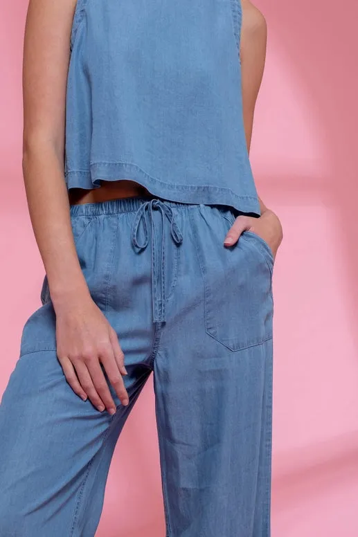 Halee Drawstring Chambray Pants