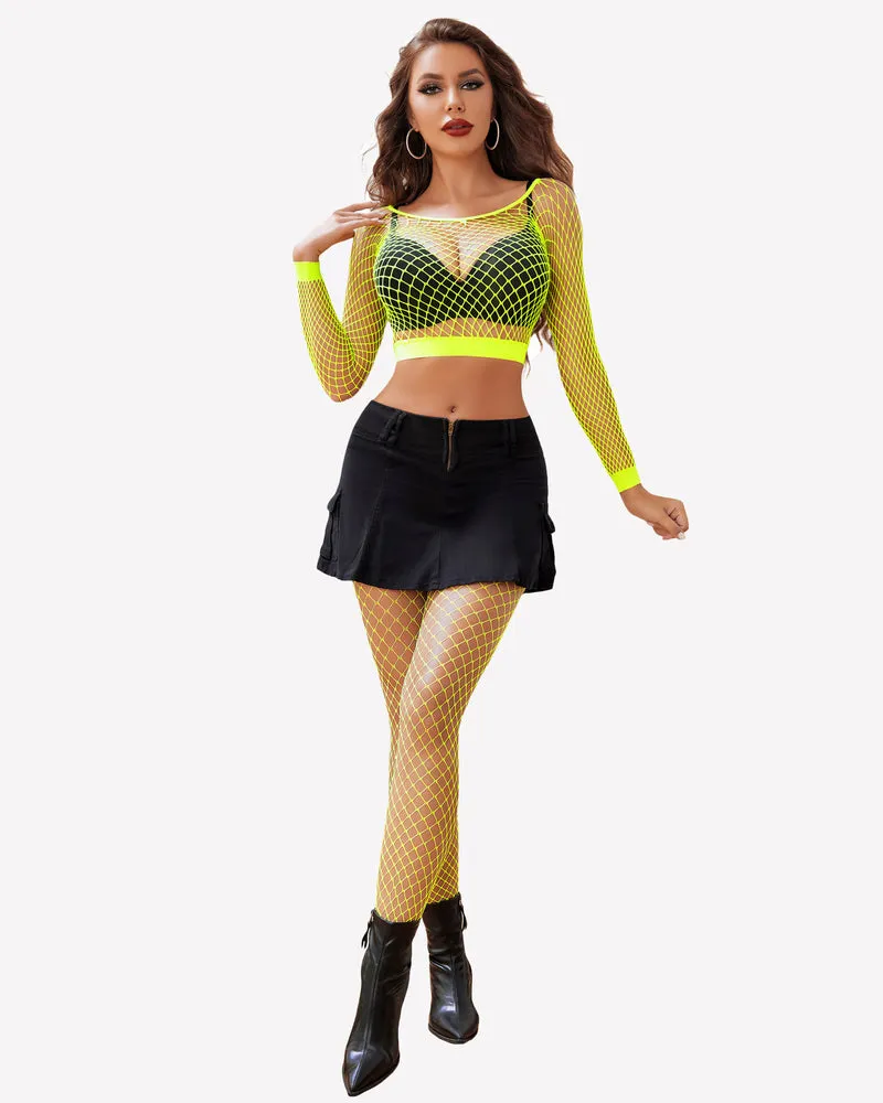 Halloween Fishnet Two Piece Lingerie Set