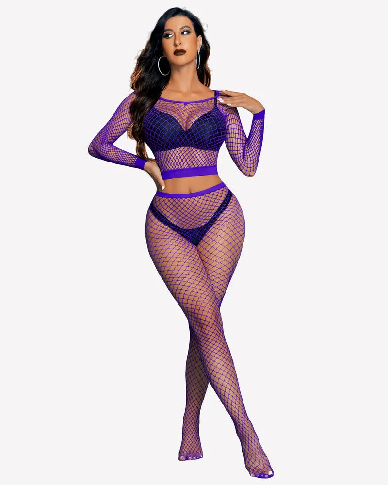 Halloween Fishnet Two Piece Lingerie Set