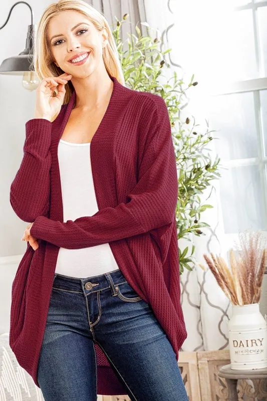 Heimish Dolman Waffle Cocoon Cardigan - 2 Colors