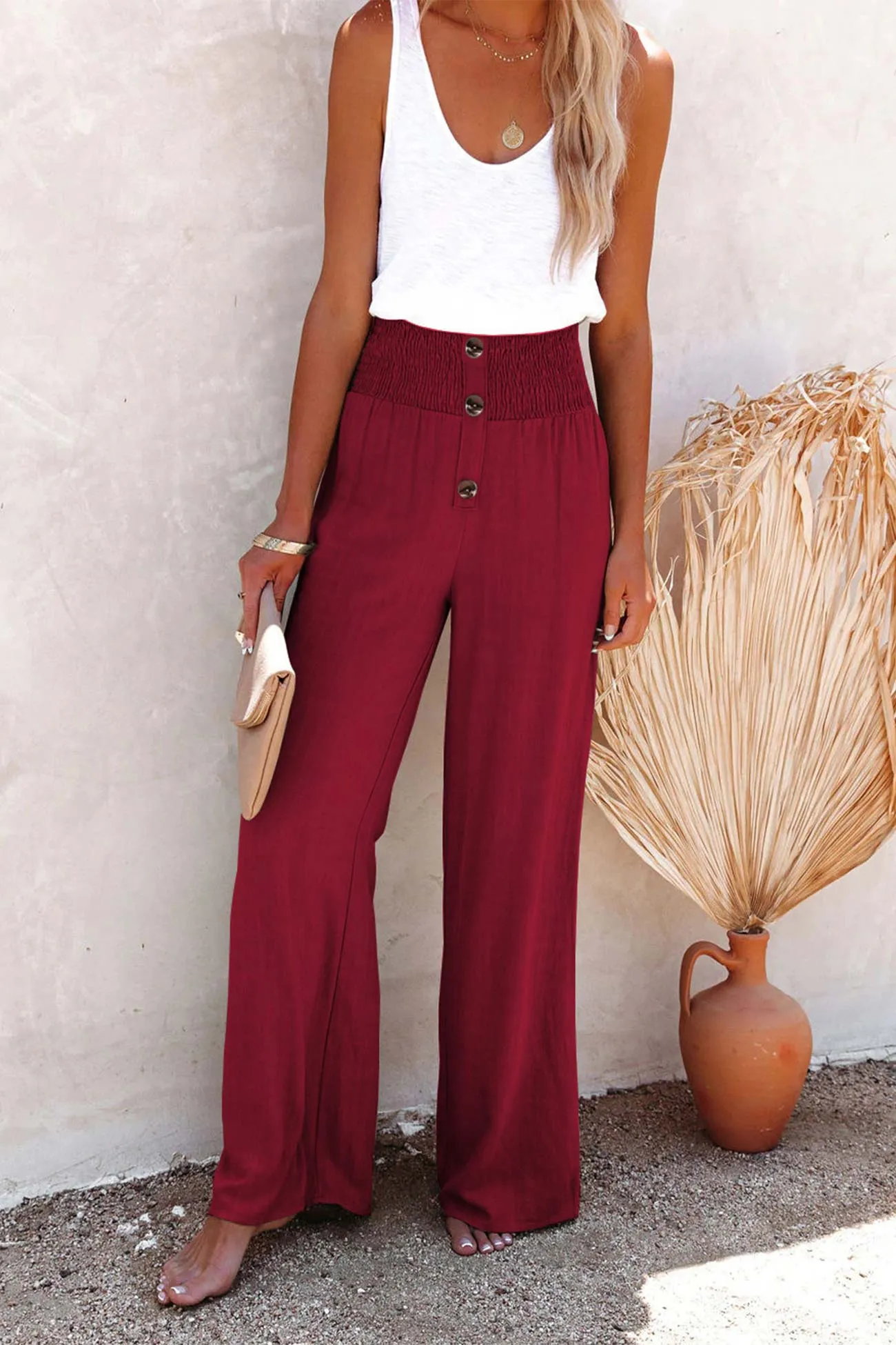 High Waist Wide Leg Long Pants