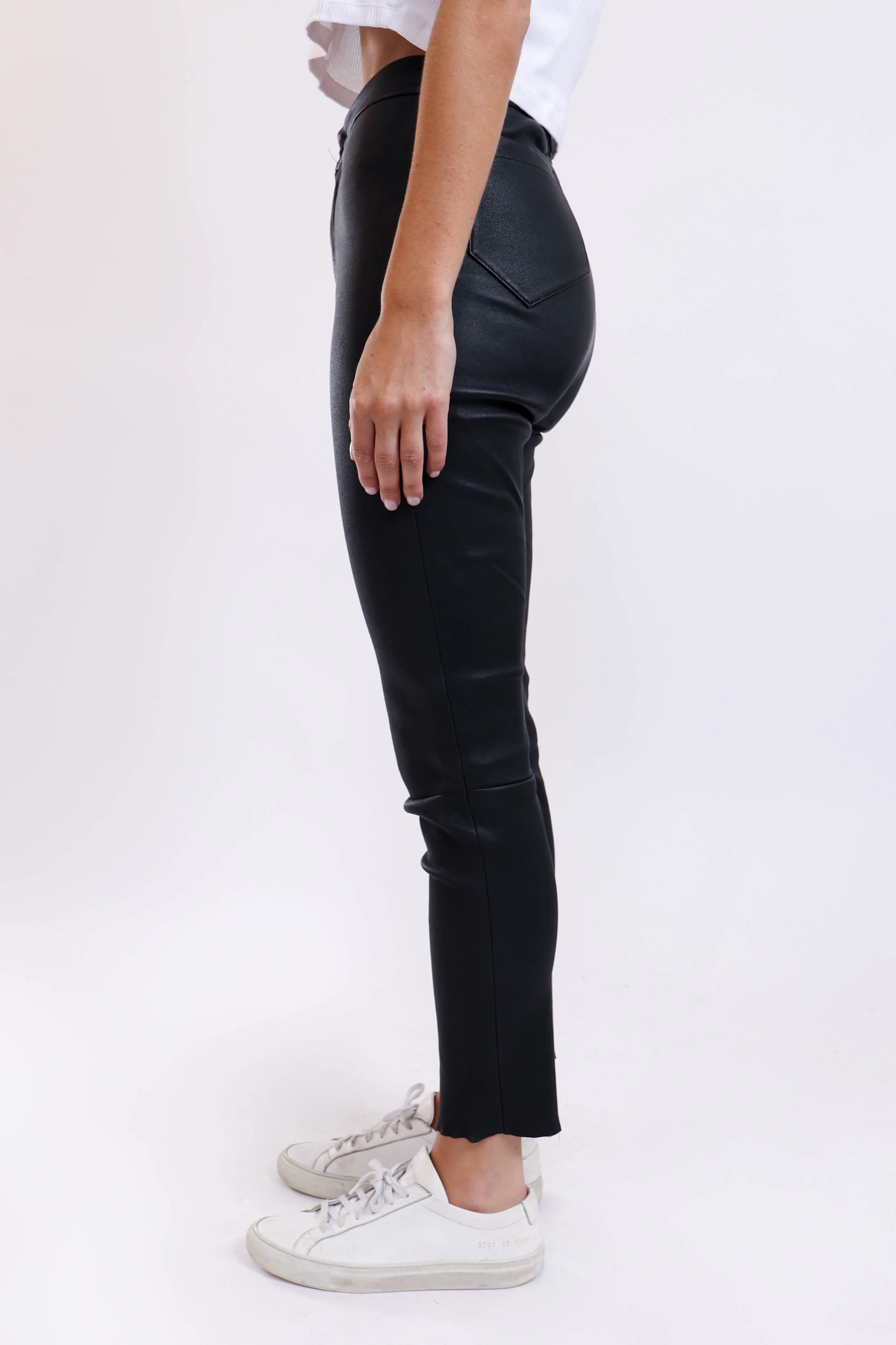 High-Waisted Leather Pants