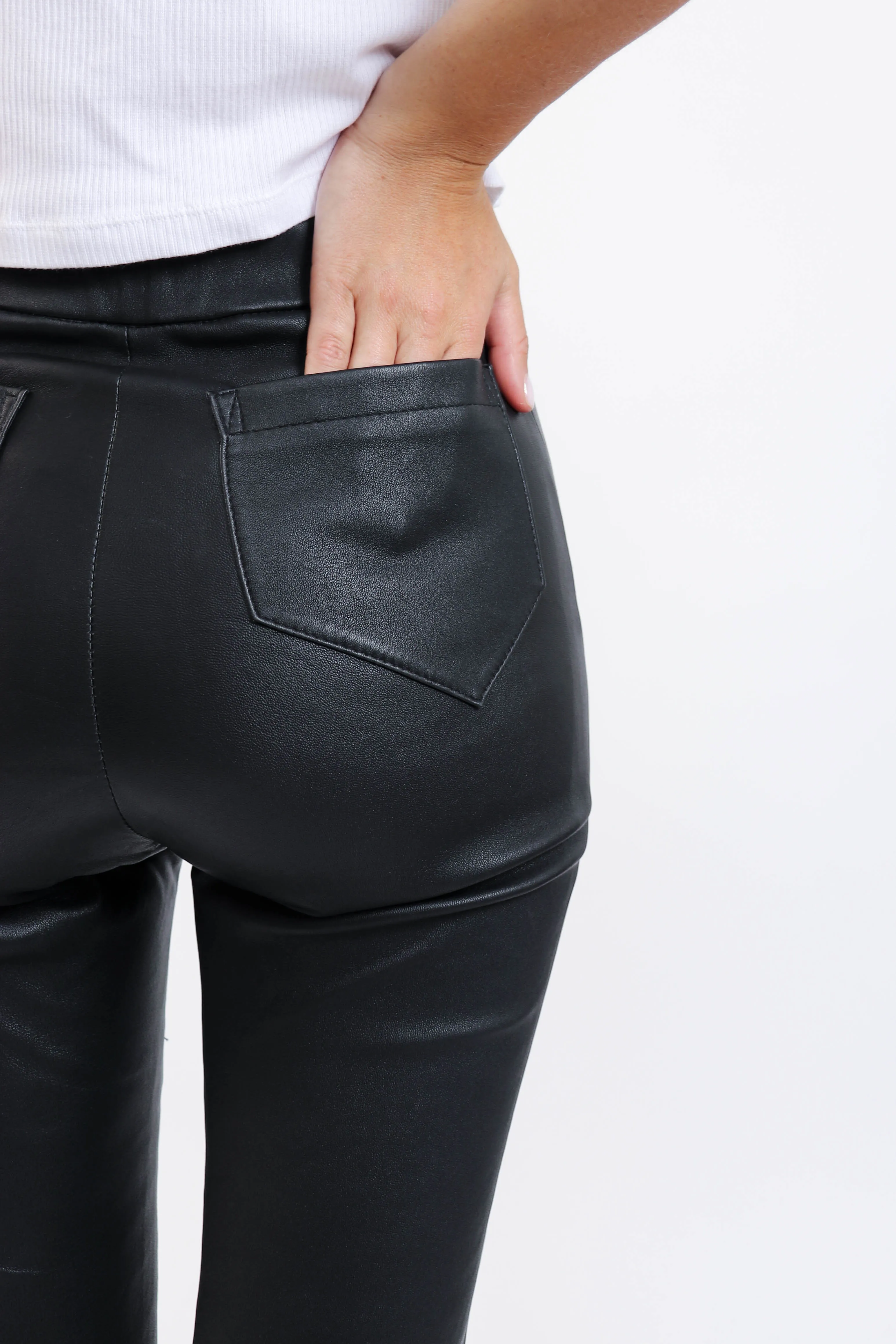 High-Waisted Leather Pants