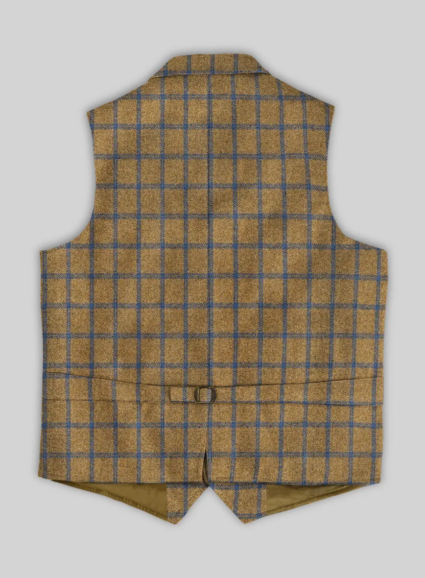 Highlander Heavy Mustard Check Tweed Hunting Vest