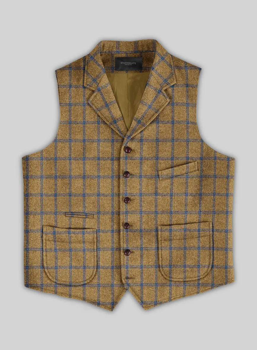 Highlander Heavy Mustard Check Tweed Hunting Vest