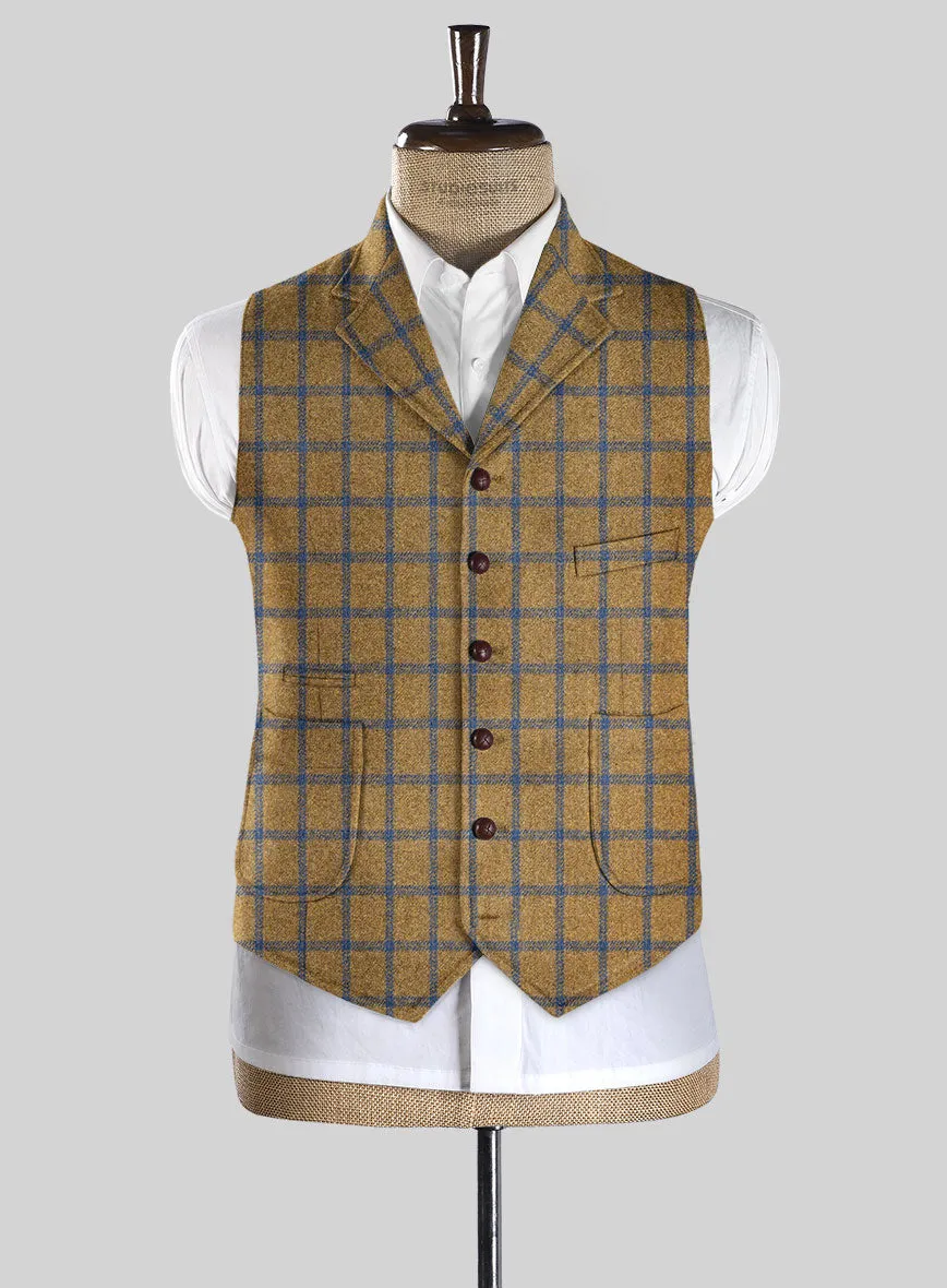 Highlander Heavy Mustard Check Tweed Hunting Vest