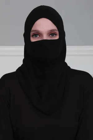 Instant Turban Fleece Lightweight Inner Bonnet Ninja Cap, Slip on Hijab, Balaclava Wind-Resistant Face Mask,TB-2P