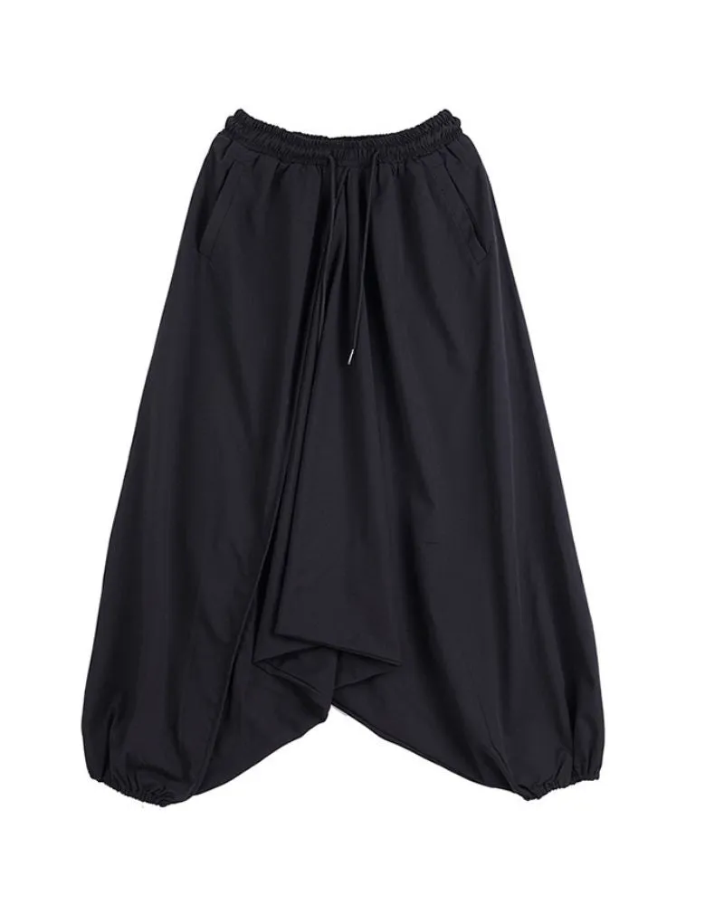 Japanese Techwear Hakama Black Pants