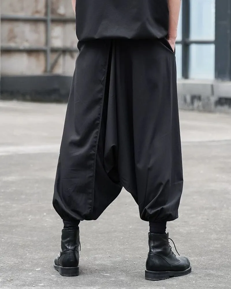 Japanese Techwear Hakama Black Pants