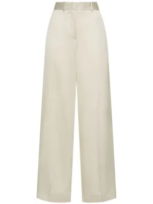 Jil Sander   Viscose &amp; silk twill wide pants 