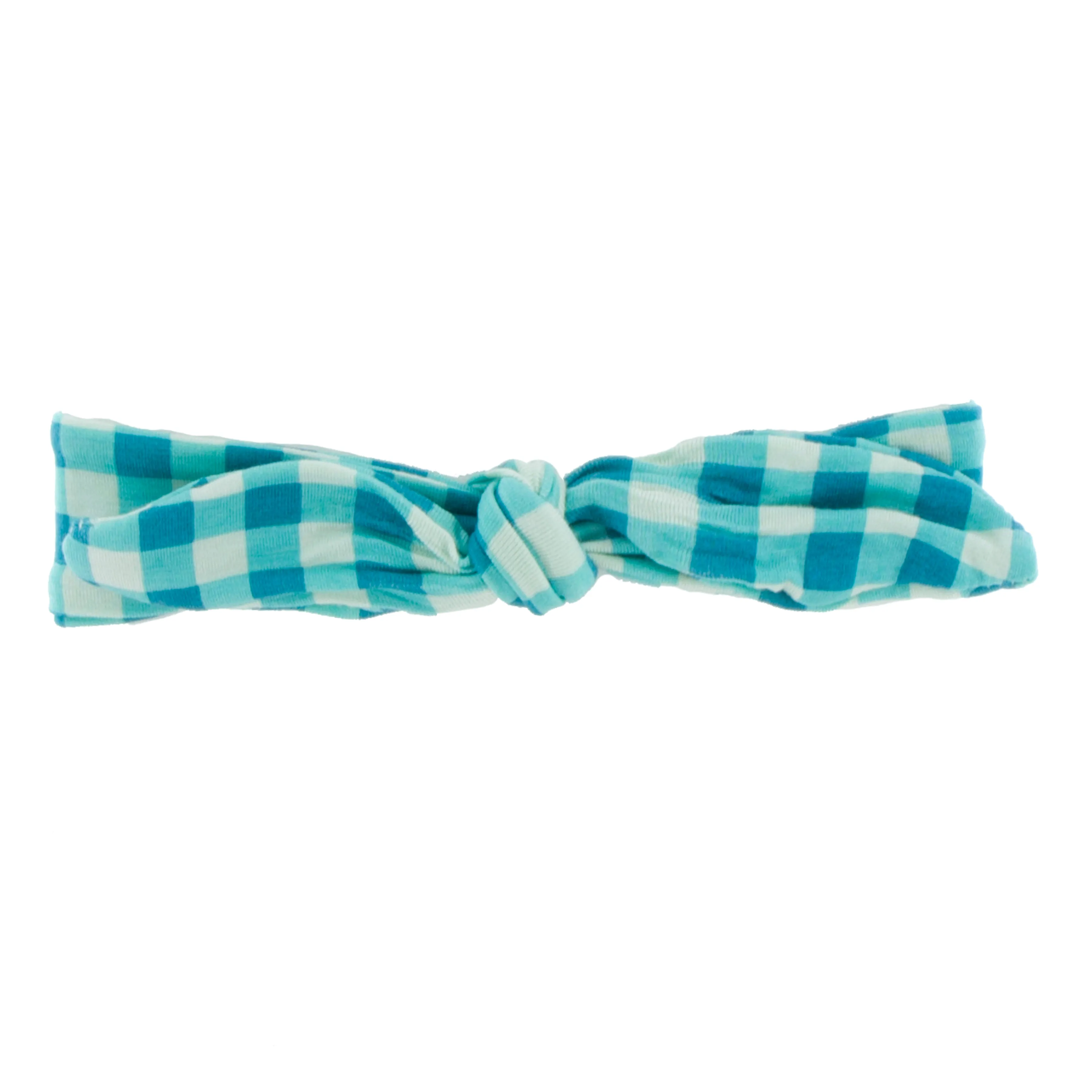 Kickee Pants Print Bow Headband - Pistachio Gingham