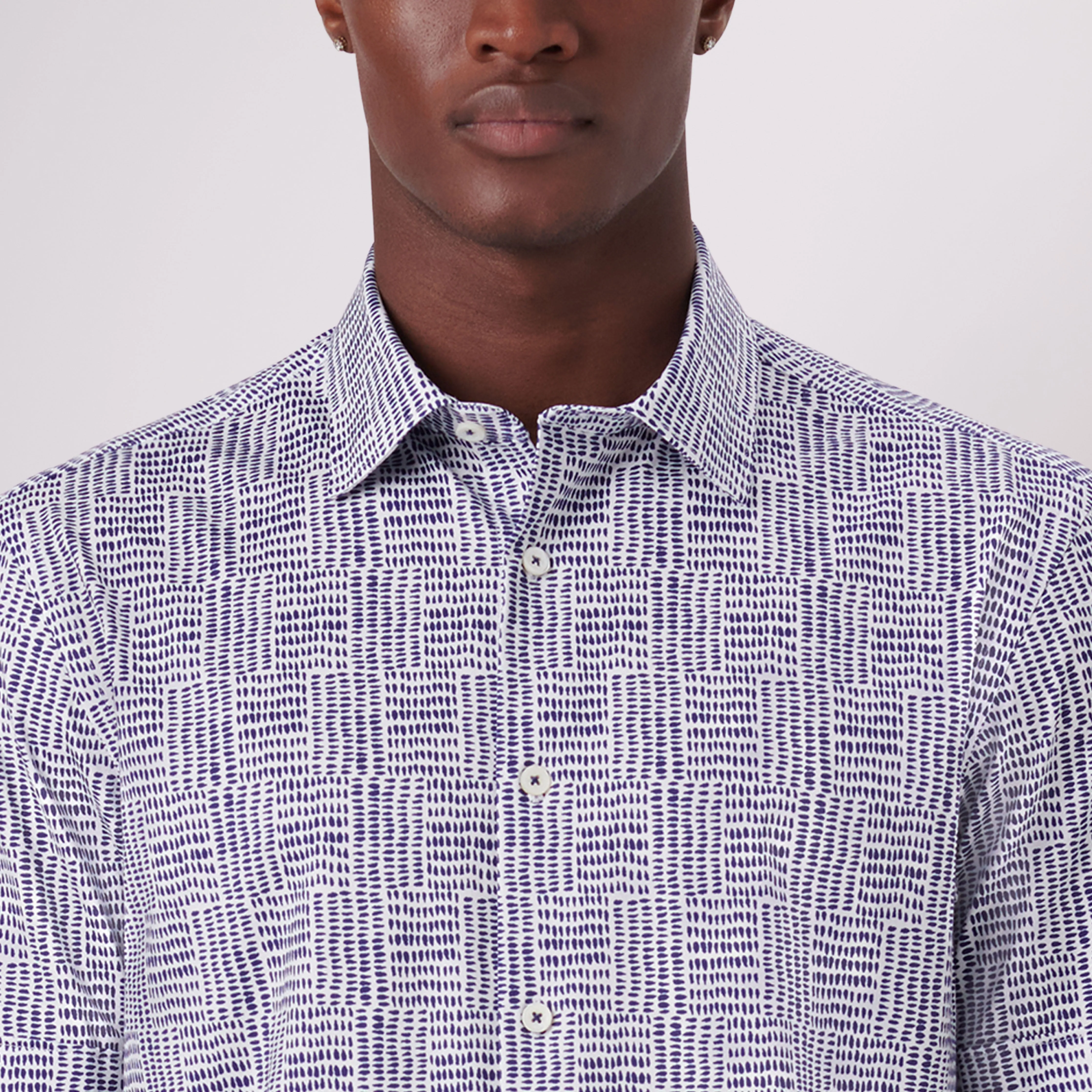 Miles Abstract Check Print OoohCotton Short Sleeve Shirt