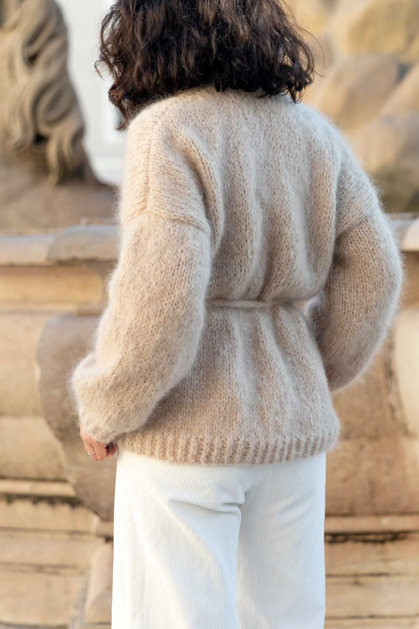 Mohair belted cardigan