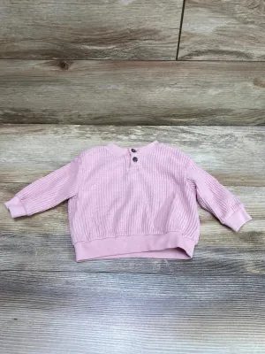 Old Navy Thermal Knit Henley Shirt Pink sz 3-6m