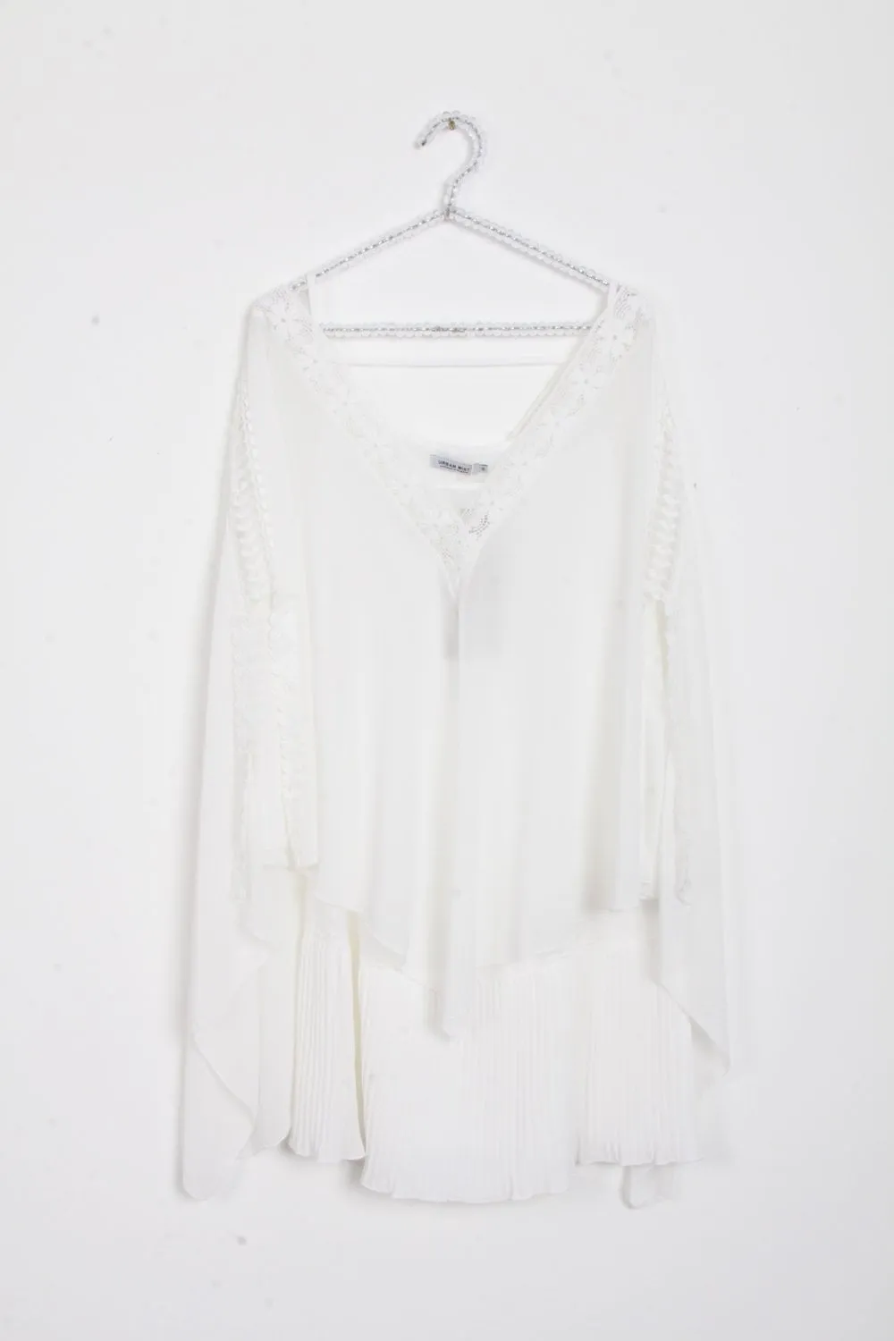 Oversized Crochet Layered Slit Kaftan Vest Top