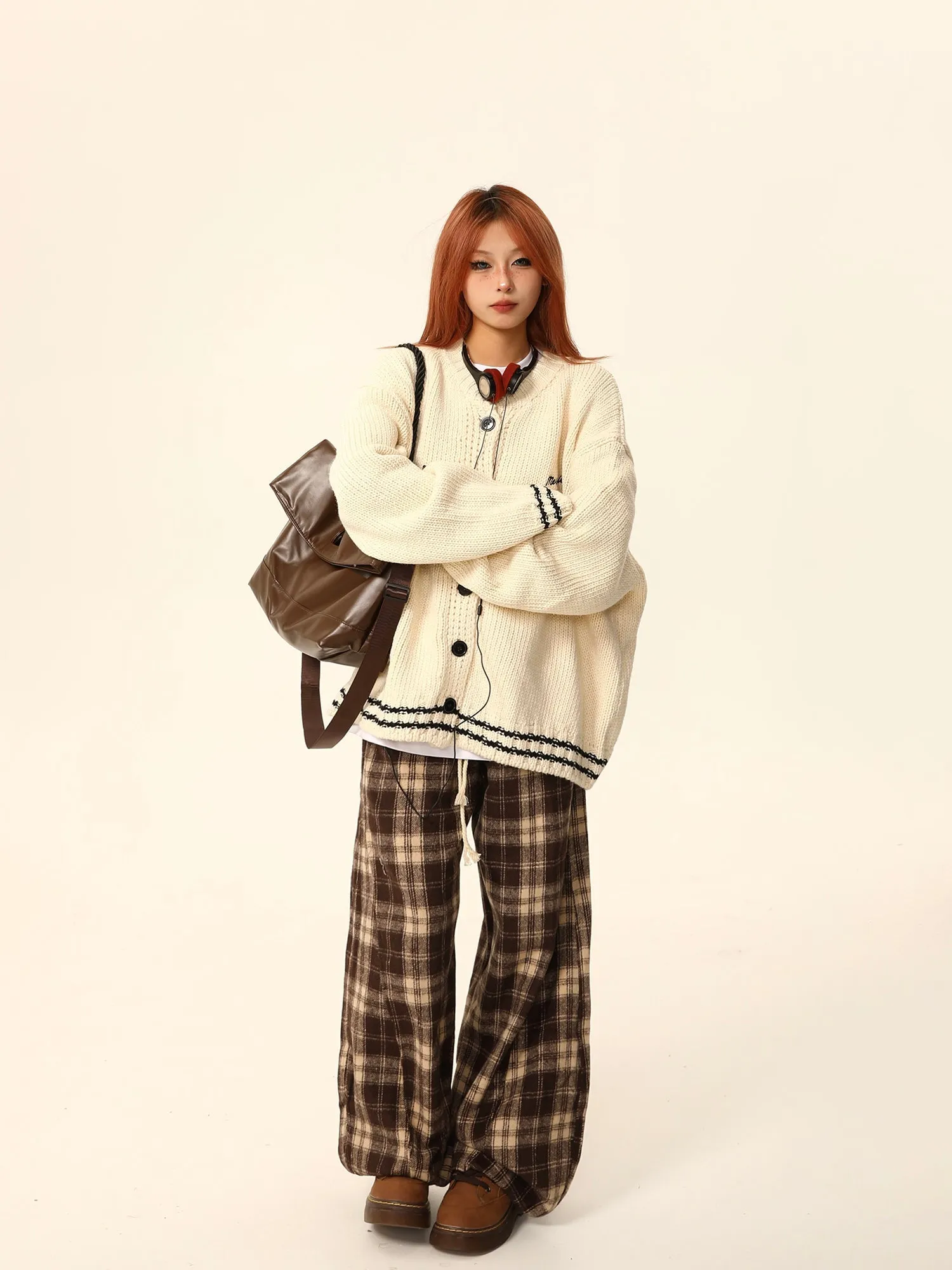 Plaid Flannel Wide Leg Pants