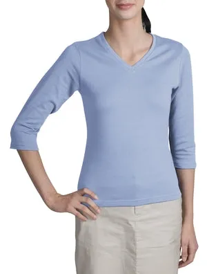 Port Authority - Ladies 3/4 Sleeve V-Neck T-Shirt.  L341V