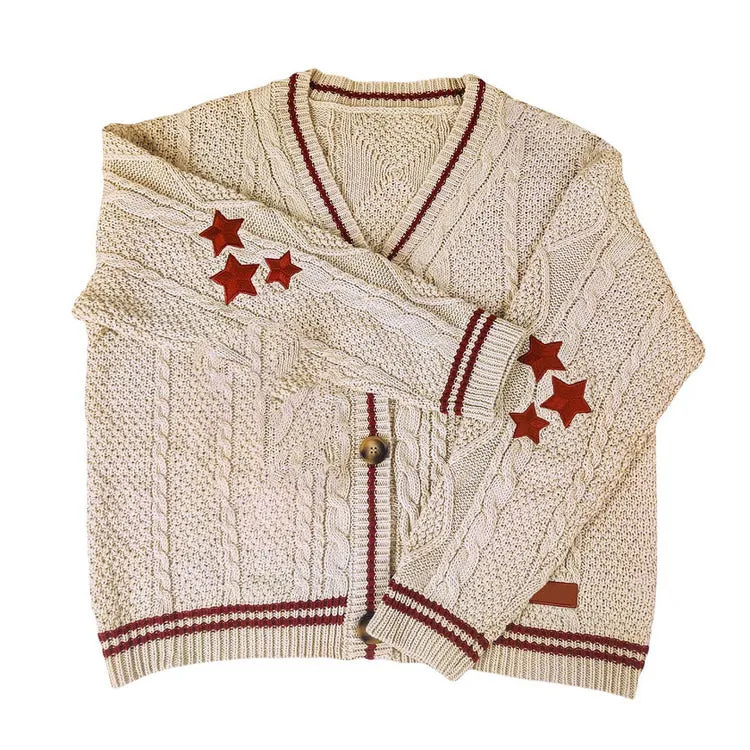 Preppy Aesthetic Star Cardigan