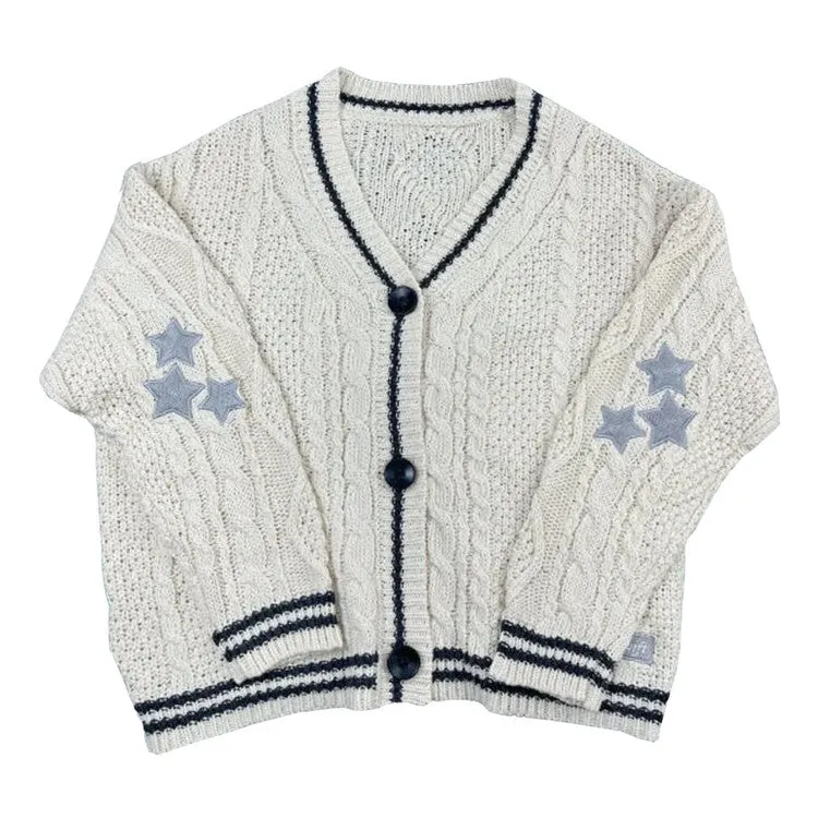 Preppy Aesthetic Star Cardigan