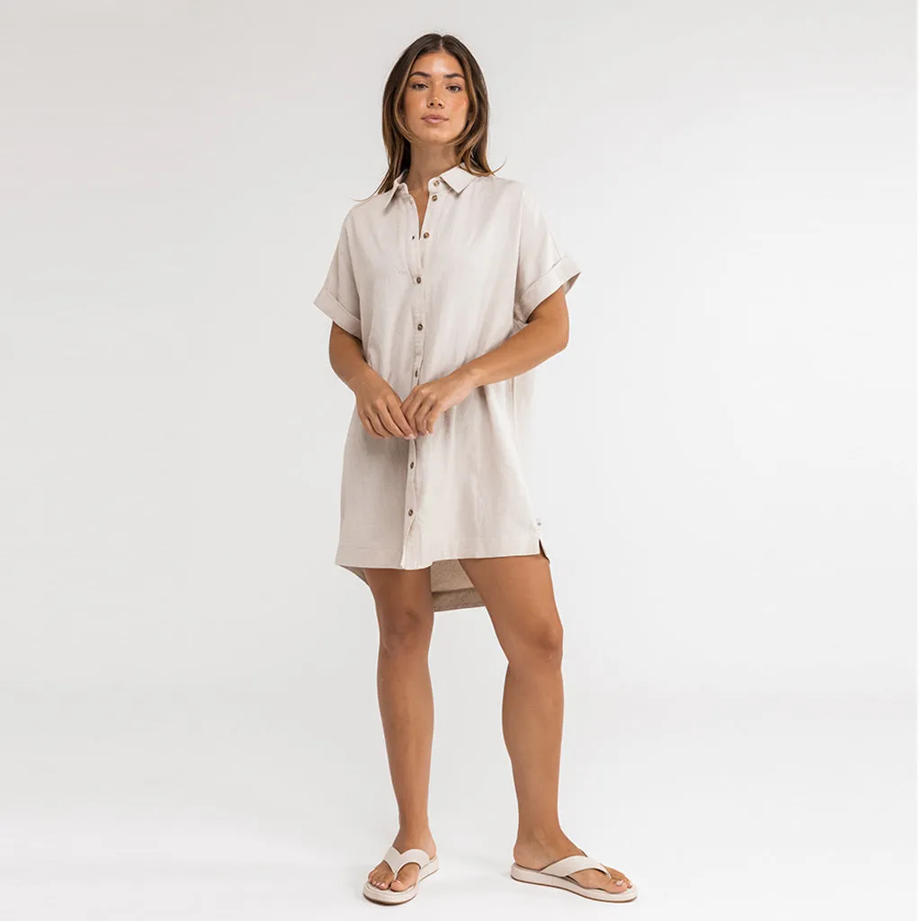 Rhythm Women's Classic Shirt Overswim Dress - Oatmeal